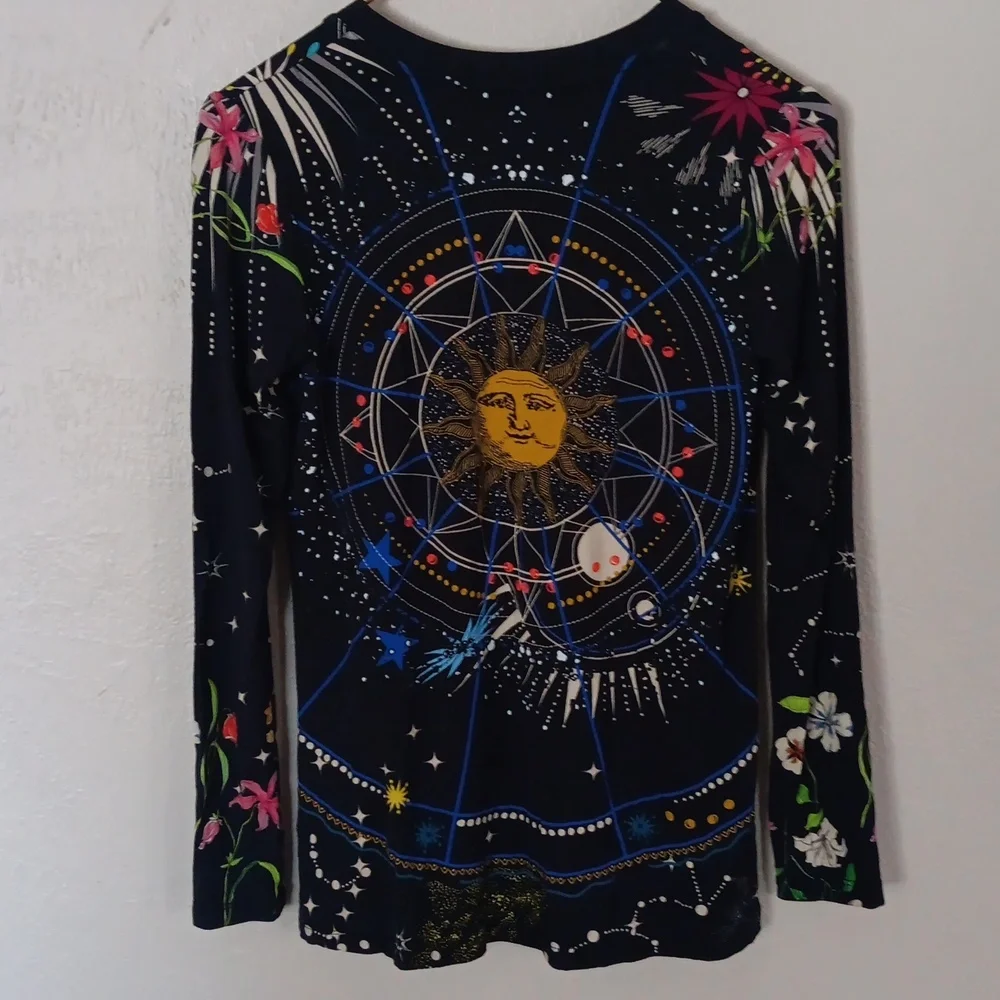 Johnny Was Celestial Long Sleeve Swing Top Size Xxs - Picture 2 of 5